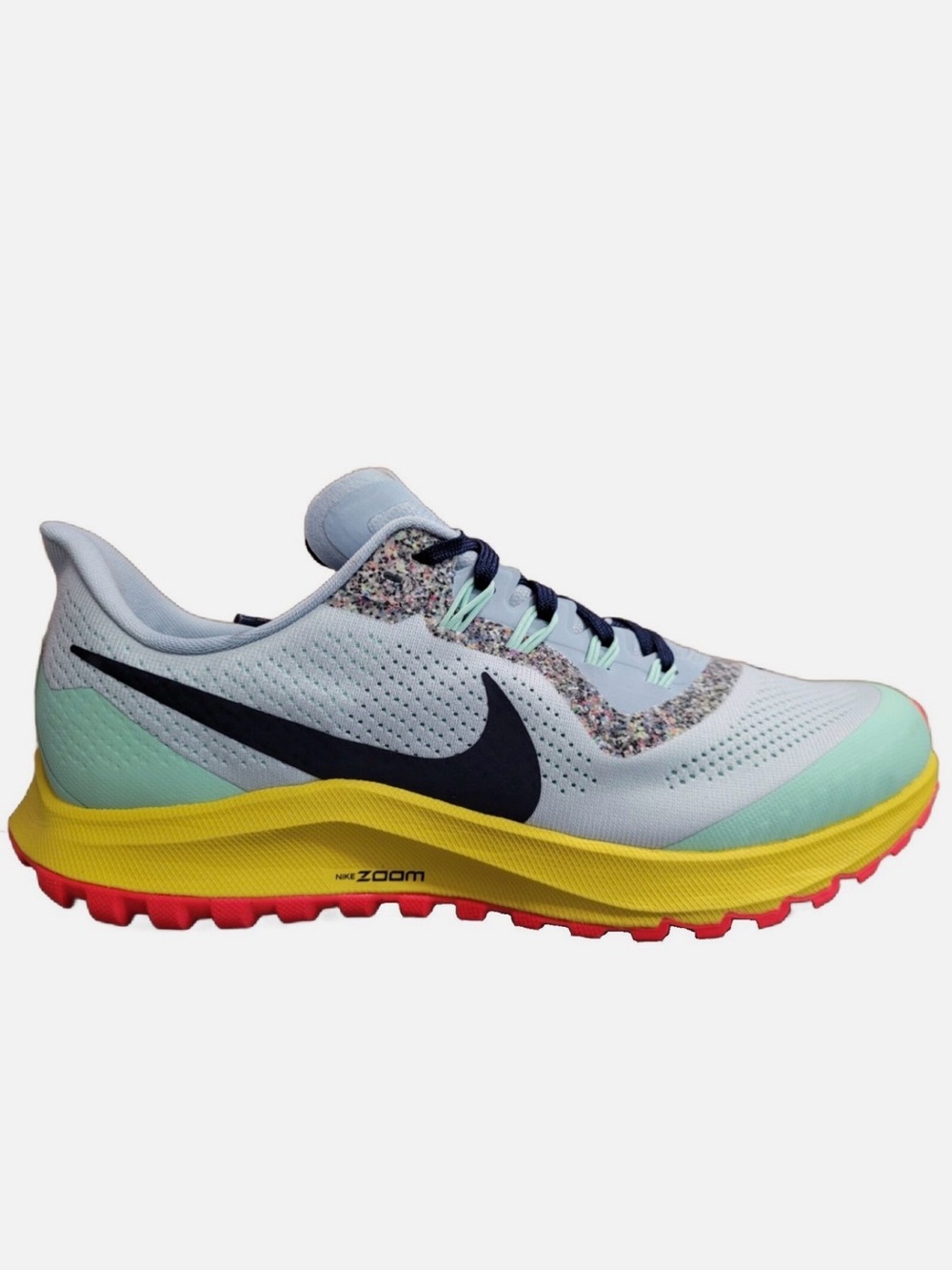 Nike Zoom Pegasus 36 Trail Women’s Running Shoe Size 10 Teal Yellow Red Like New